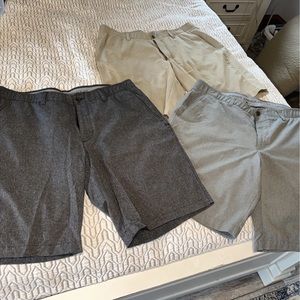 Lot of 3  Under Armour Men’s Golf Shorts Size 38 Grey,Charcoal and Tan